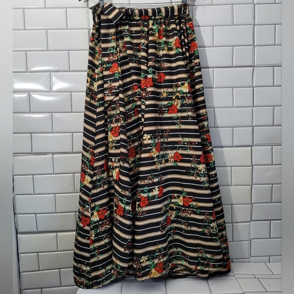 Truly For You Ladies Maxi Full Skirt Elastic Waist A-Line Attached Belt Lightwei - Picture 1 of 6